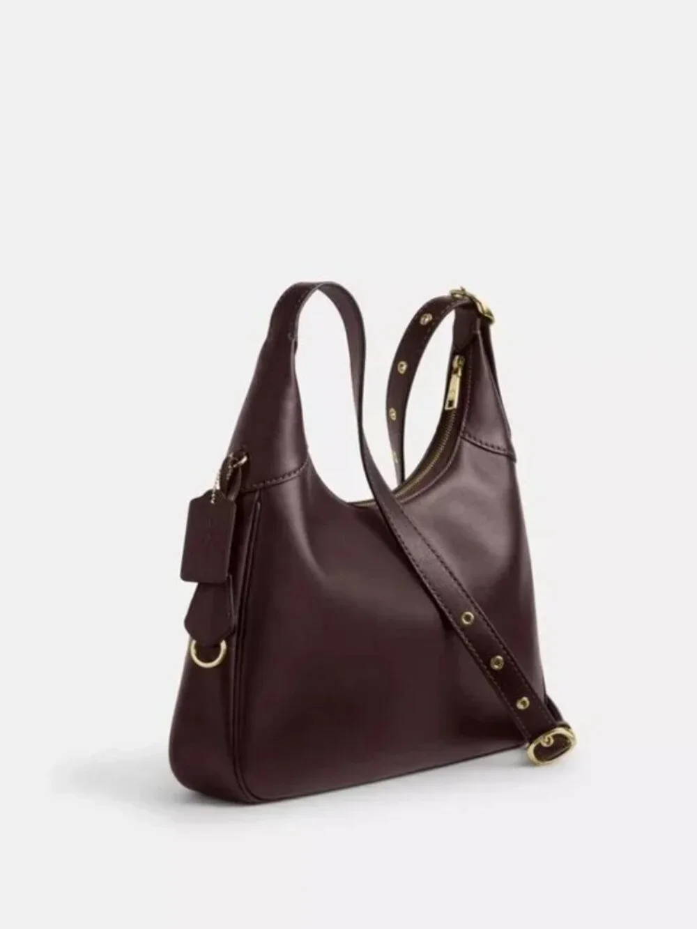 Coach Ella Shoulder Bag Gold Espresso with Leather Loop Key Fob CCE48 Unopened! - Picture 13 of 15